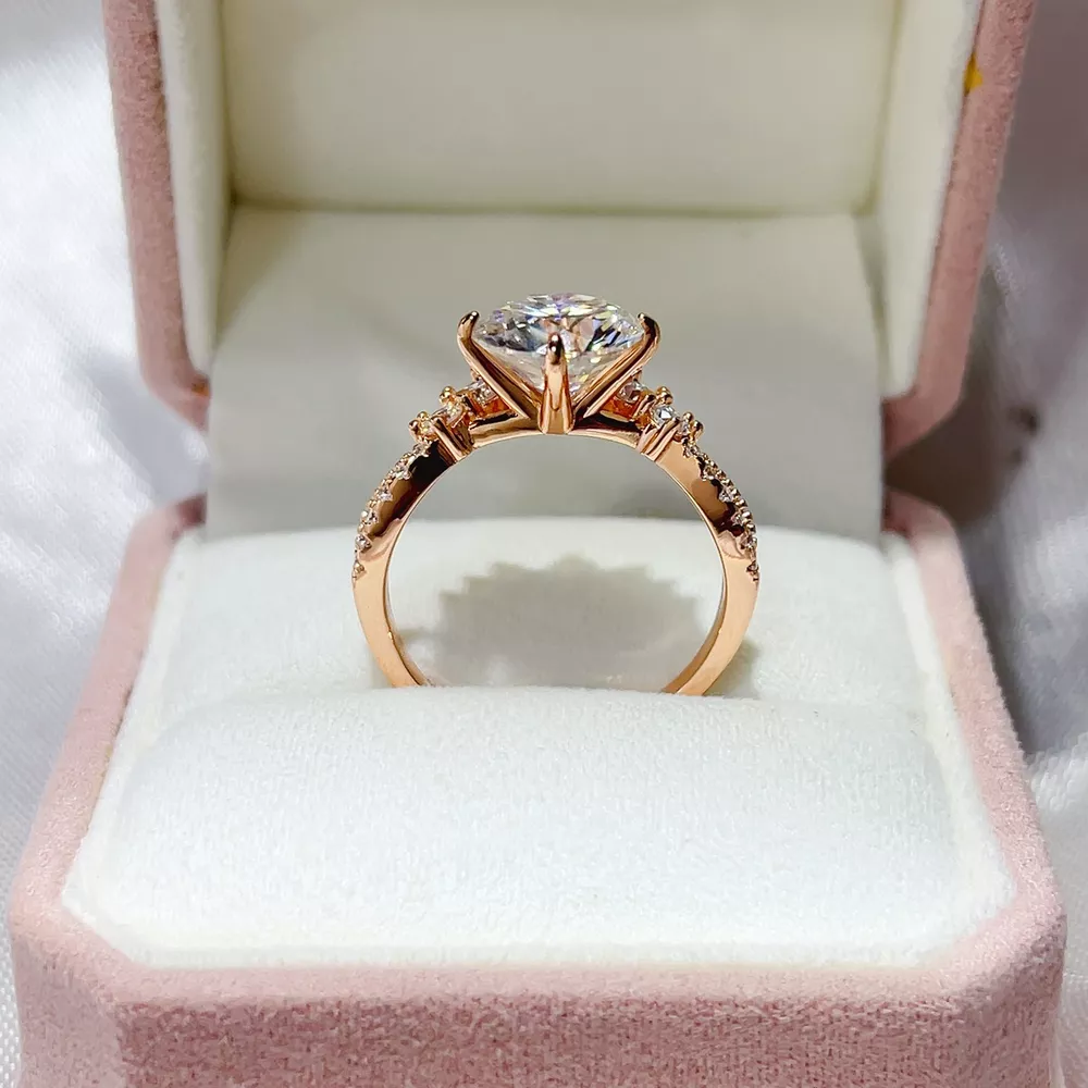 3 Carat 925 Sterling Silver Moissanite Ring, image 3