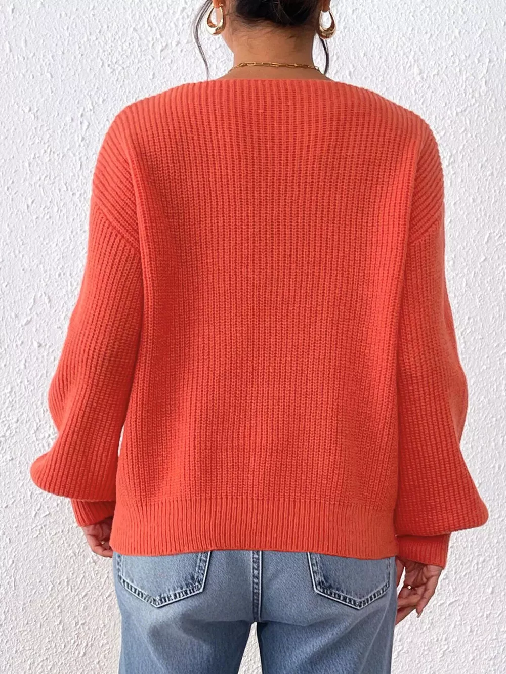 Lace Heart Dropped Shoulder Sweater, image 6
