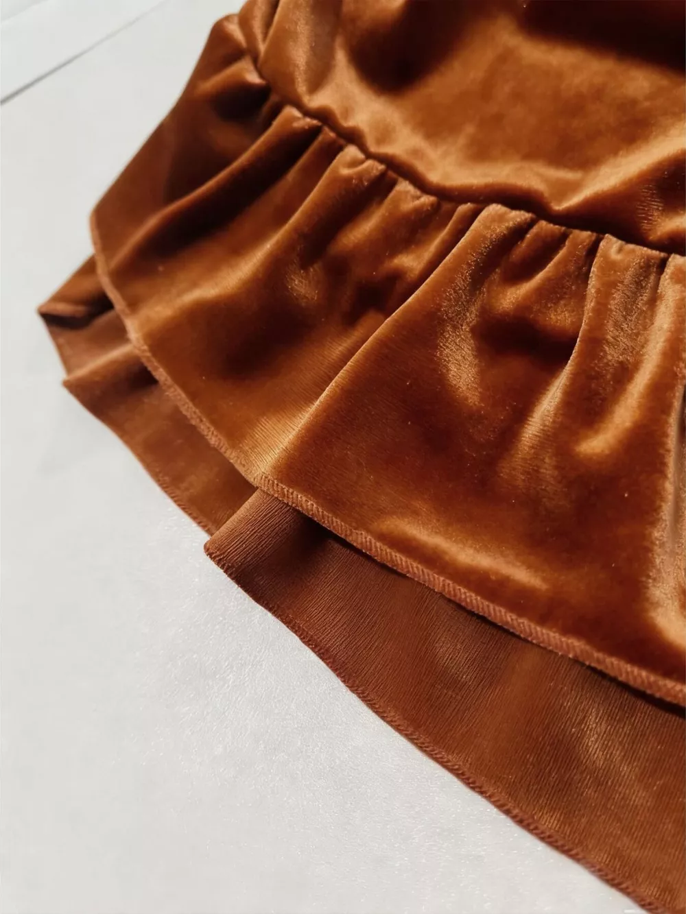 Plus Size Ruffled Velvet Elastic Waist Skirt, image 17