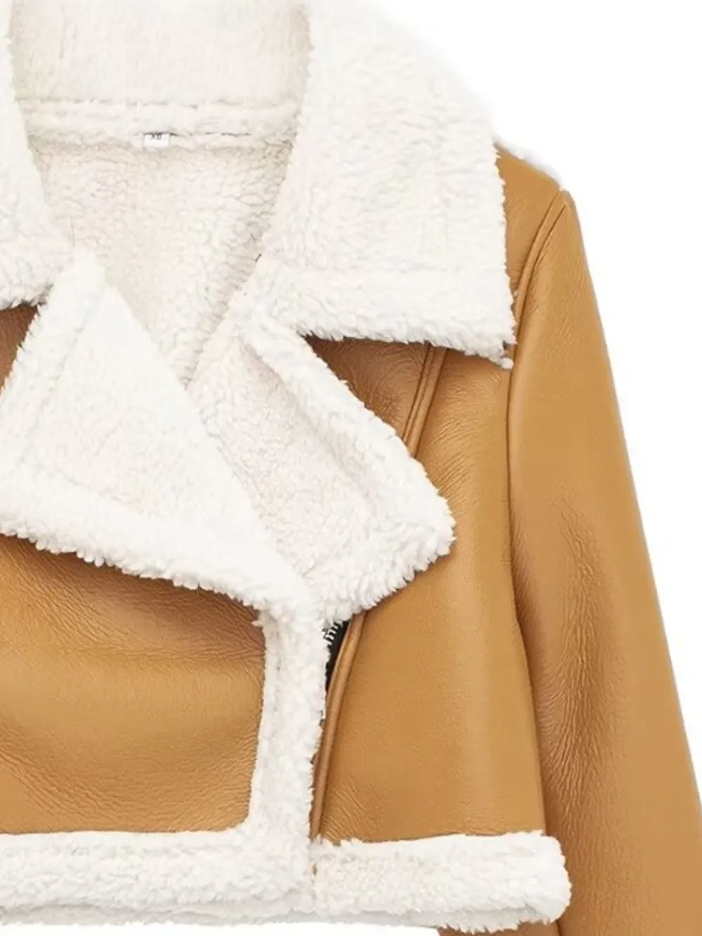 Collared Neck Long Sleeve Plush Cropped Jacket, image 14