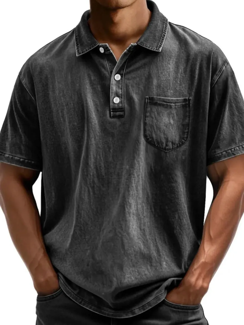 Men's Full Size Collared Neck Short Sleeve Polo Plus Size, image 7