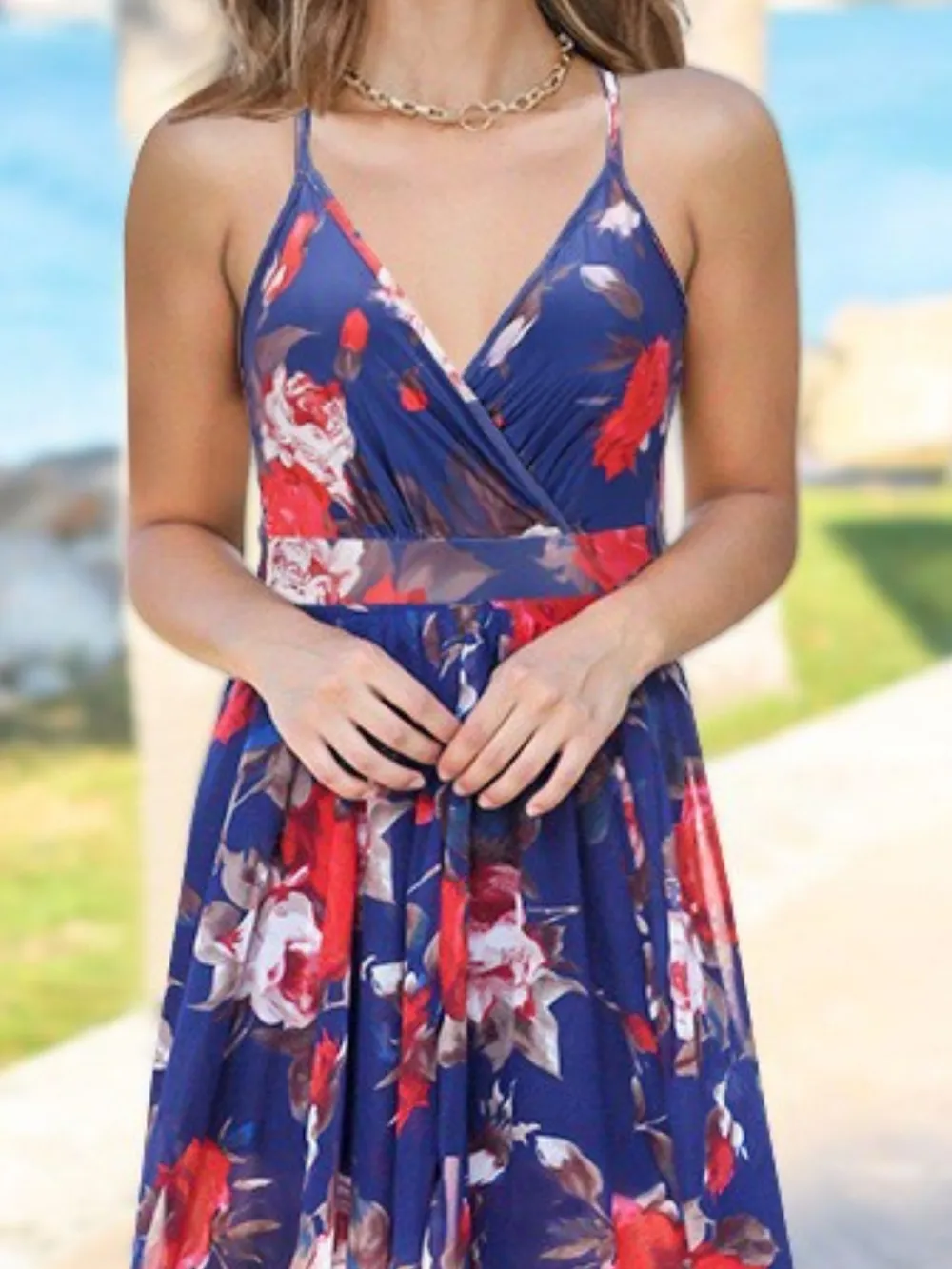 Floral Print Spaghetti Strap Maxi Dress, image 5