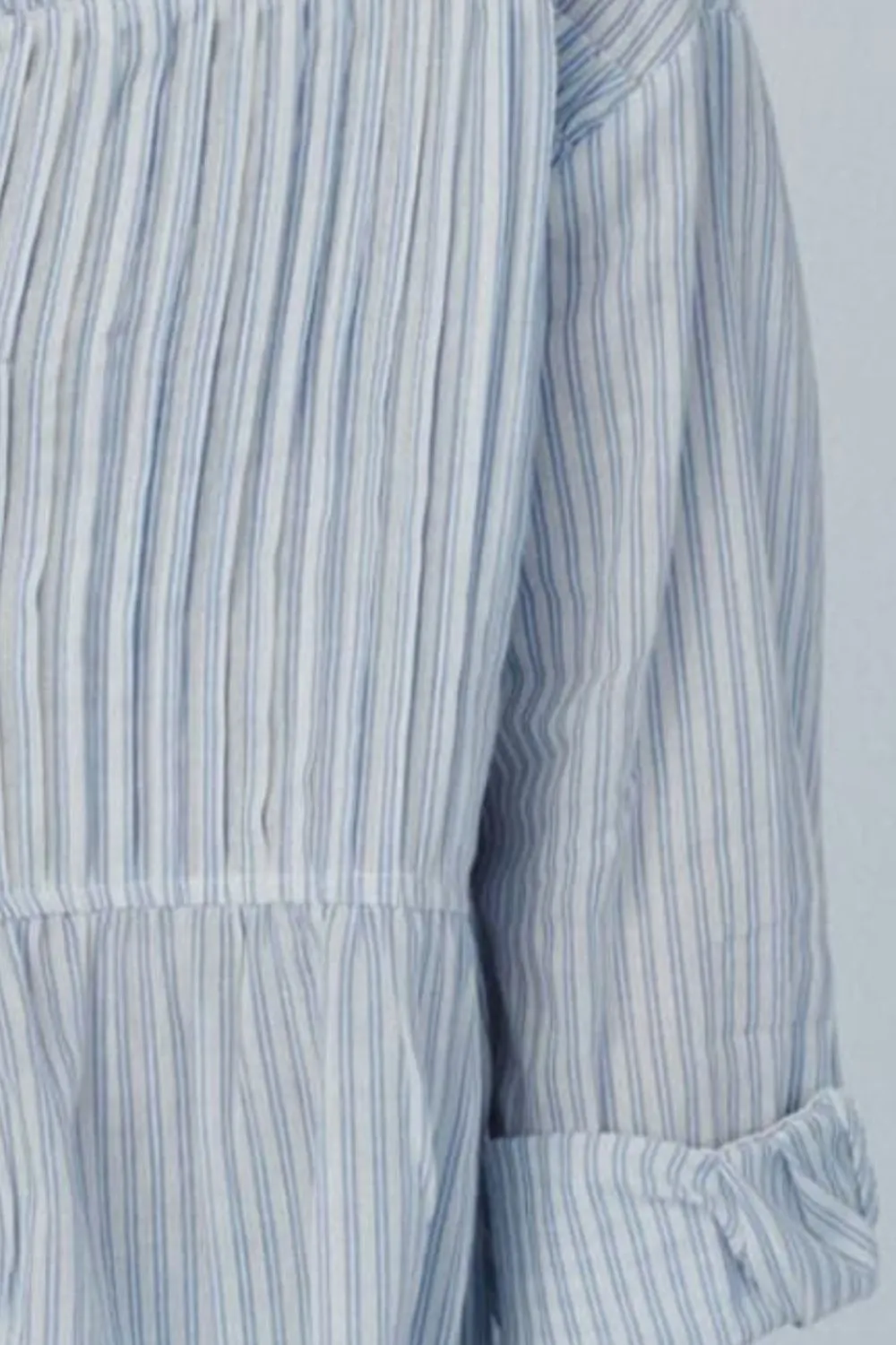 Frill Striped Collared Neck Long Sleeve Shirt, image 3
