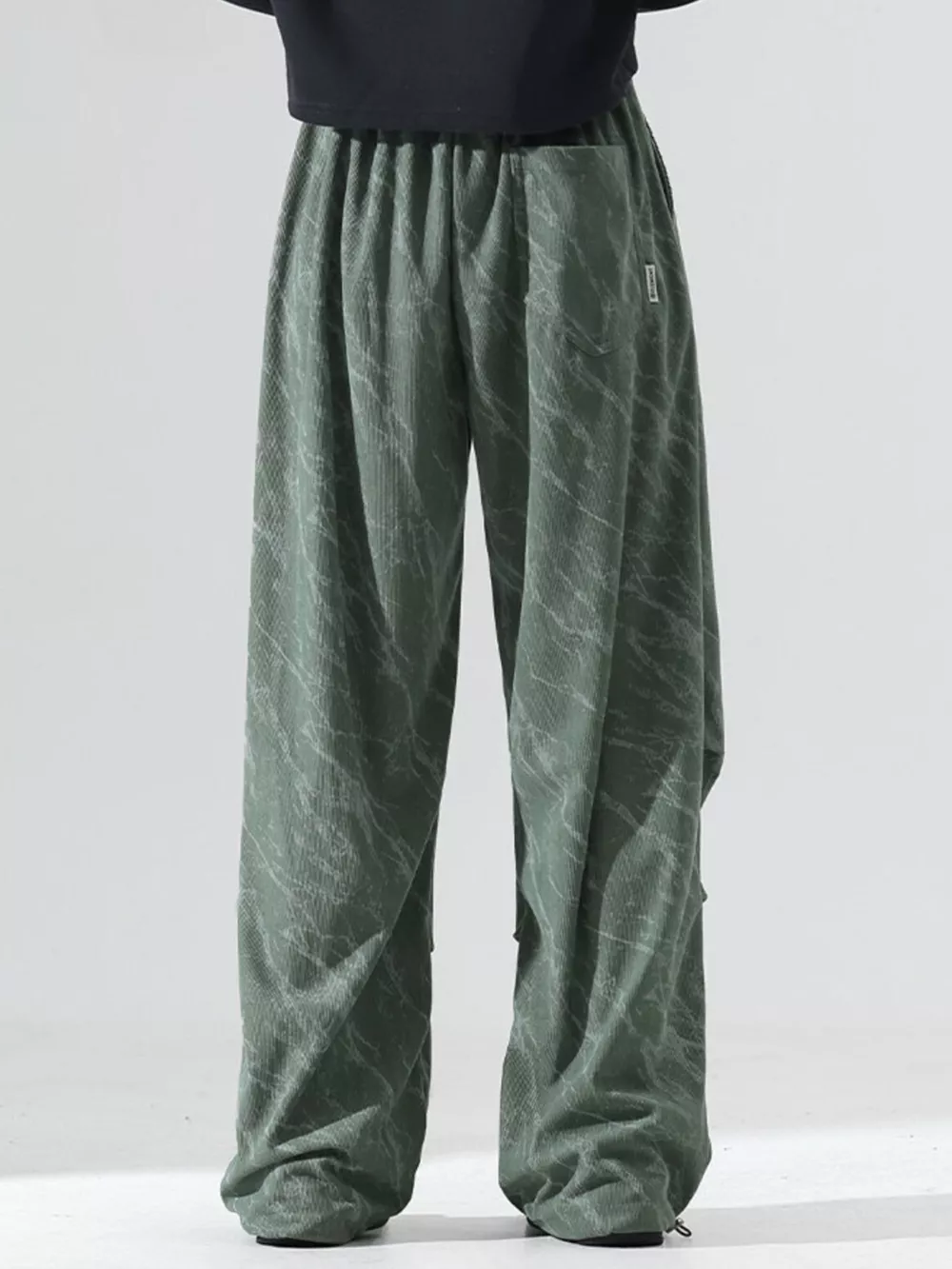 Men's Plus Size Vintage Wash Wide Leg Pants, image 3