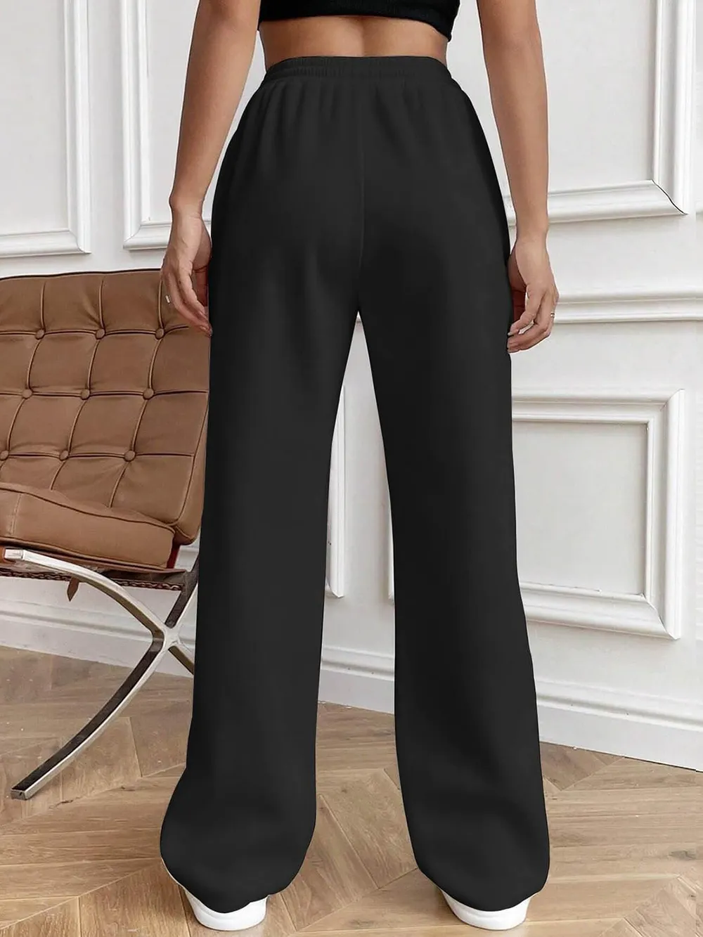 Drawstring Elastic Waist Pants with Pockets, image 6