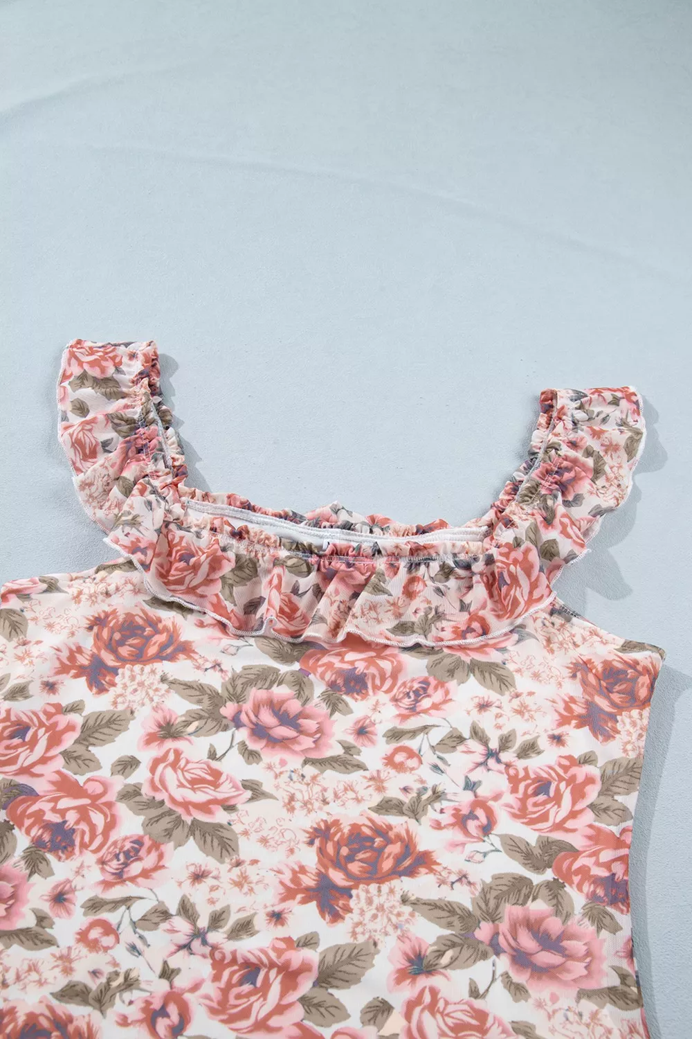 Floral Print Ruffle Trim Tank, image 5
