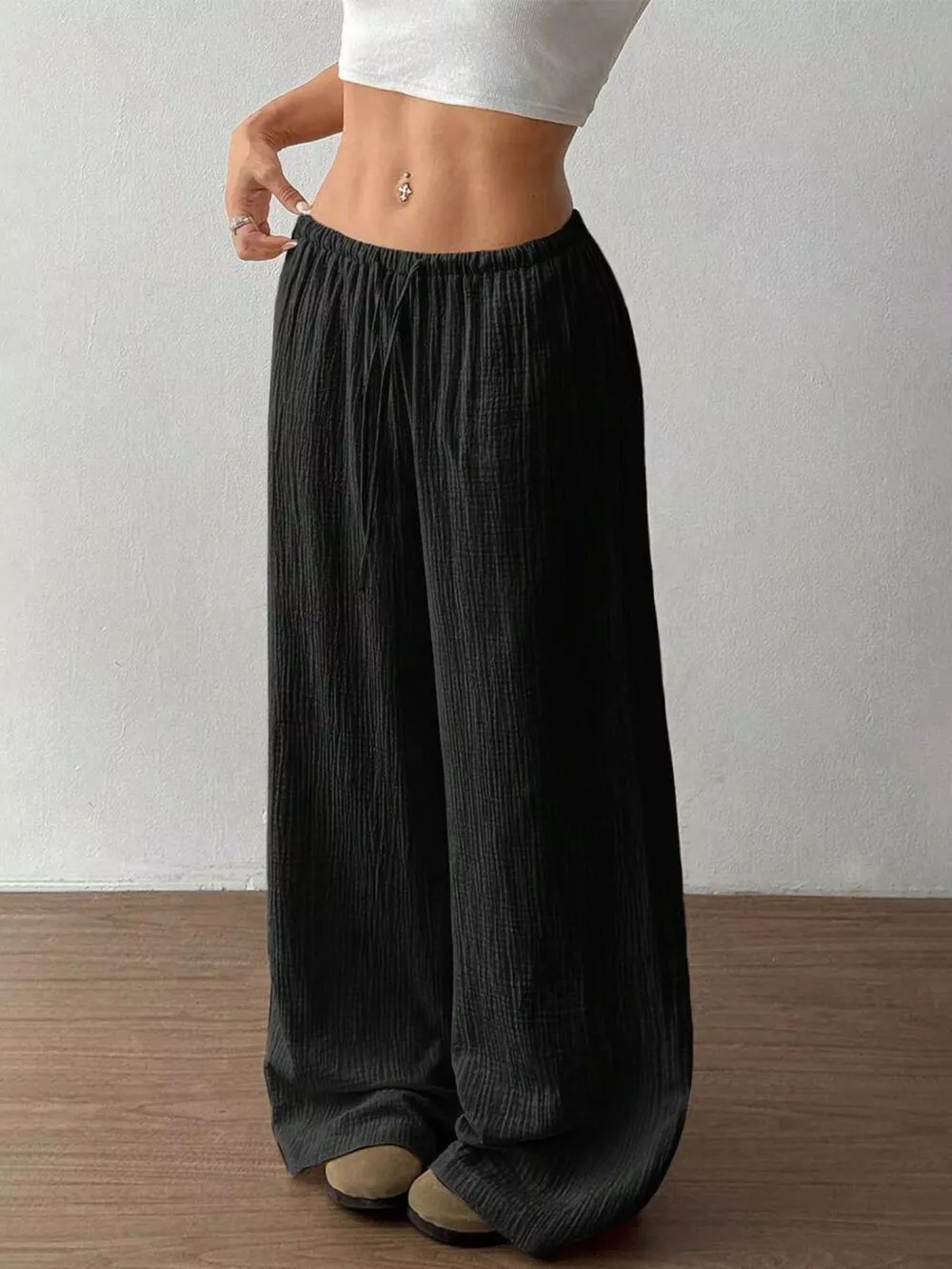 Wide-Leg Drawstring Pants, image 21