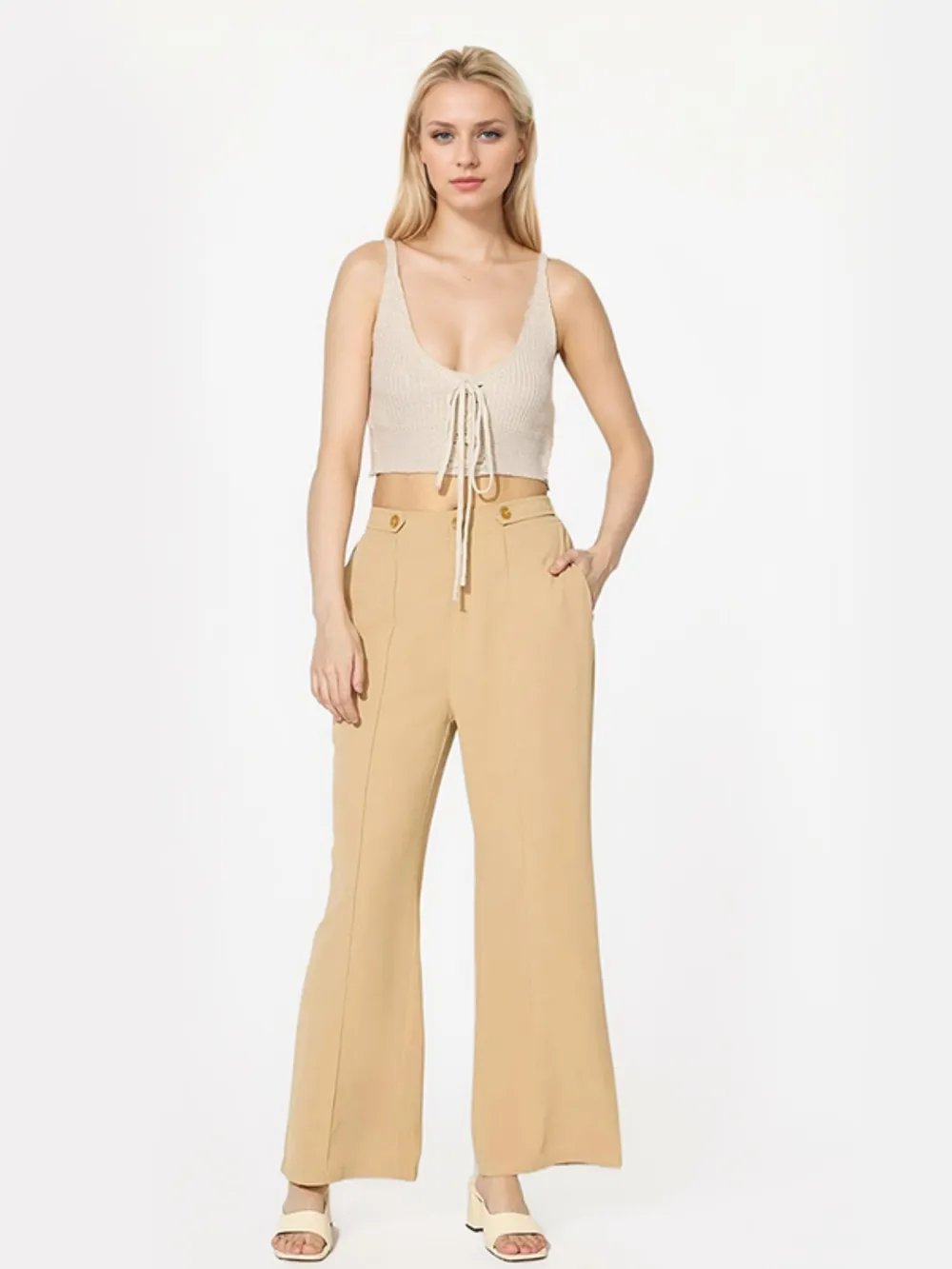 Wide Leg Pants with Pockets, image 3