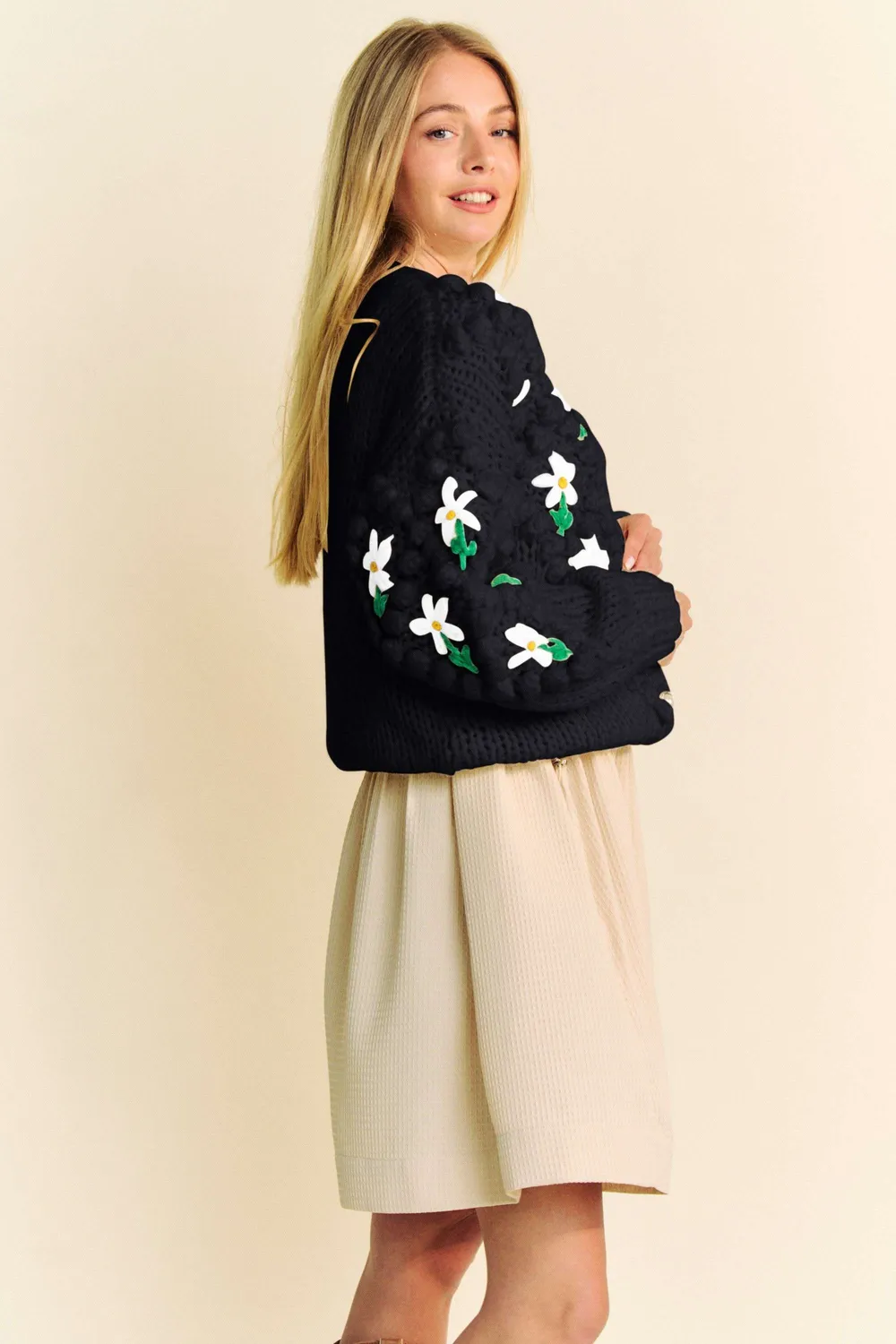 Floral Pattern Button Down Cardigan, image 3
