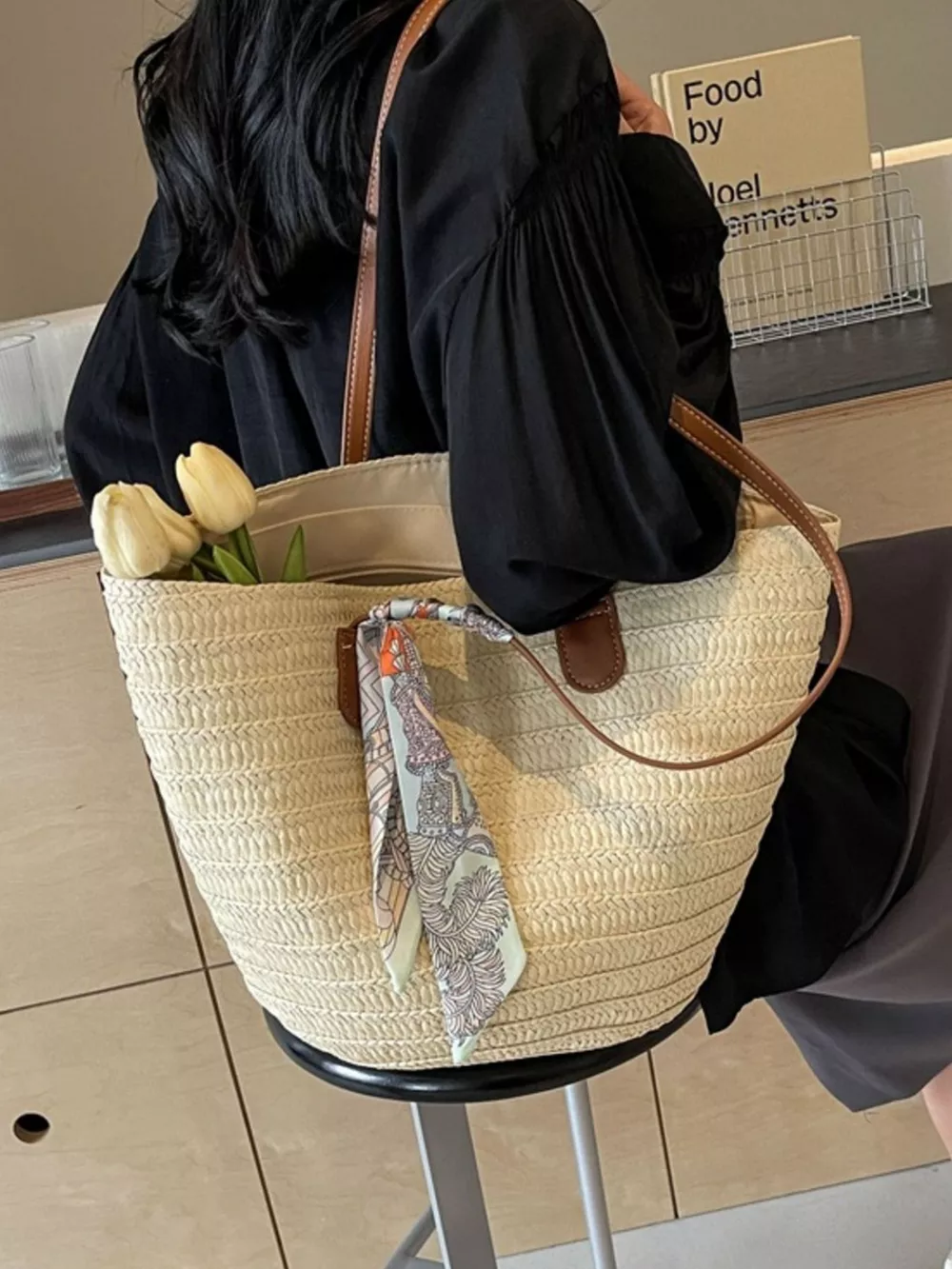 Woven Straw Shoulder Bag, image 5