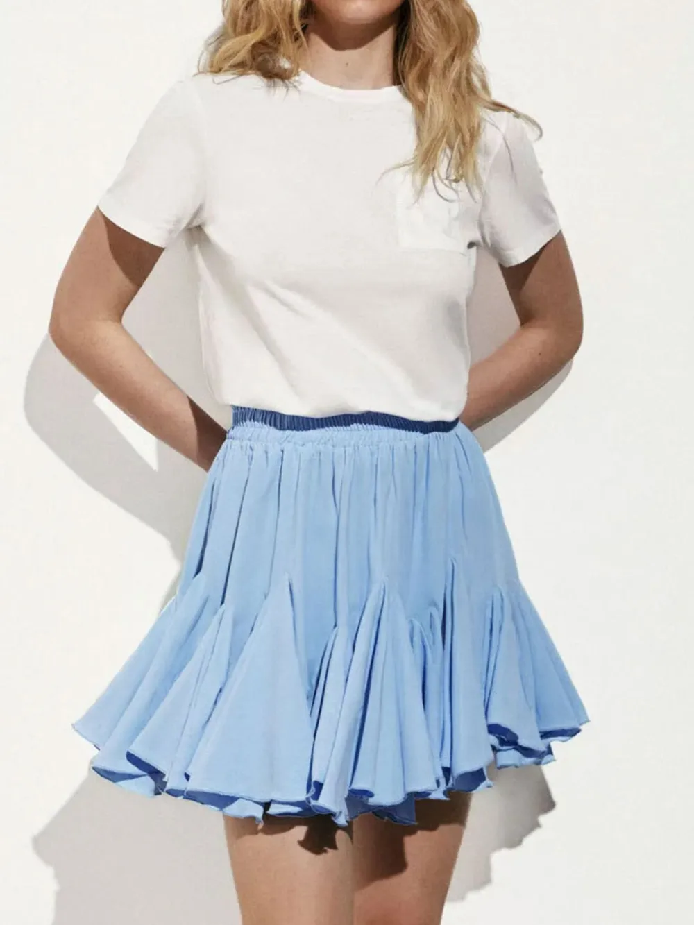 Elastic Waist Ruffled Hem Skirt, image 20