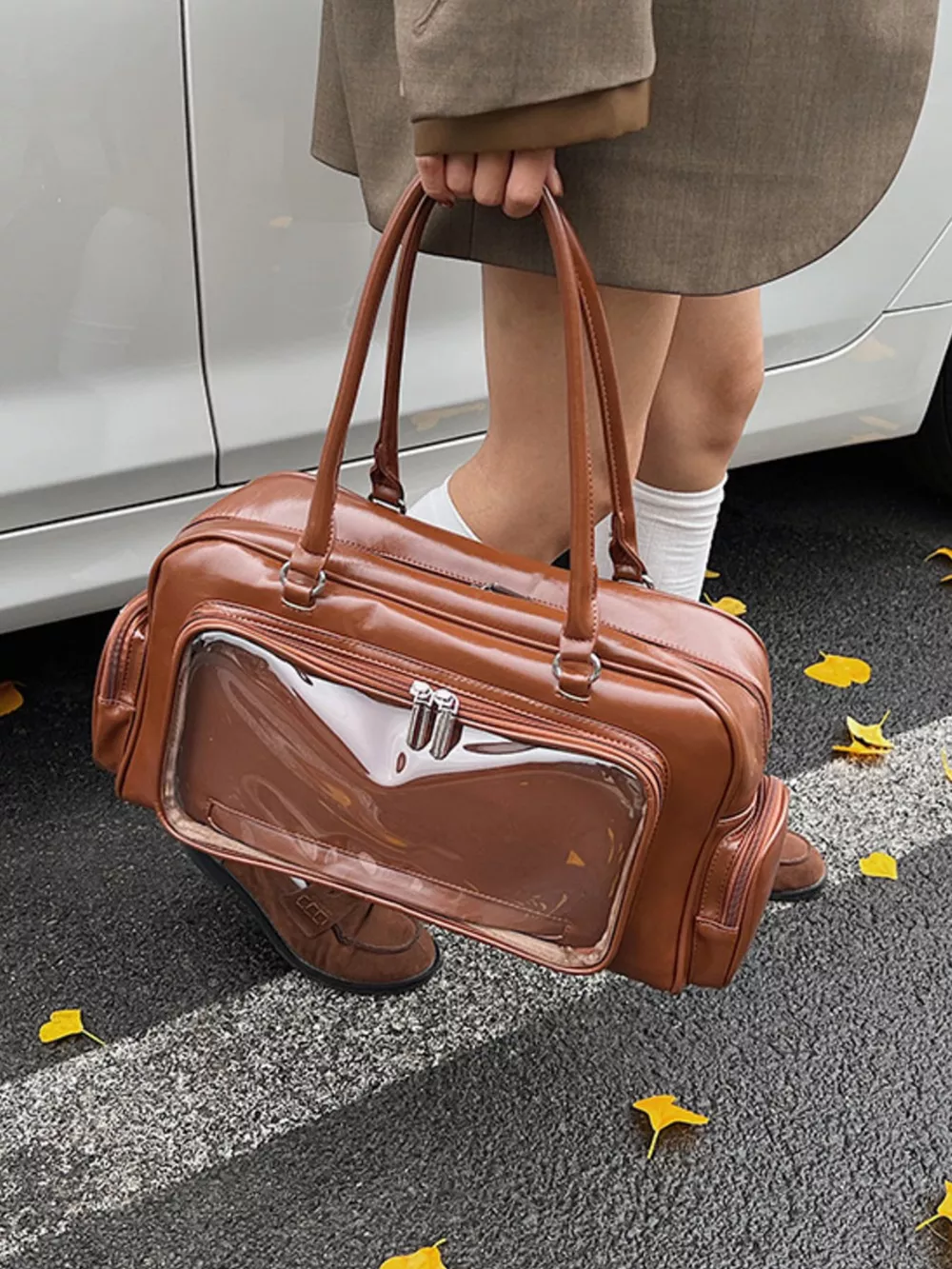 Vintage Style PU Leather Handbag, image 4