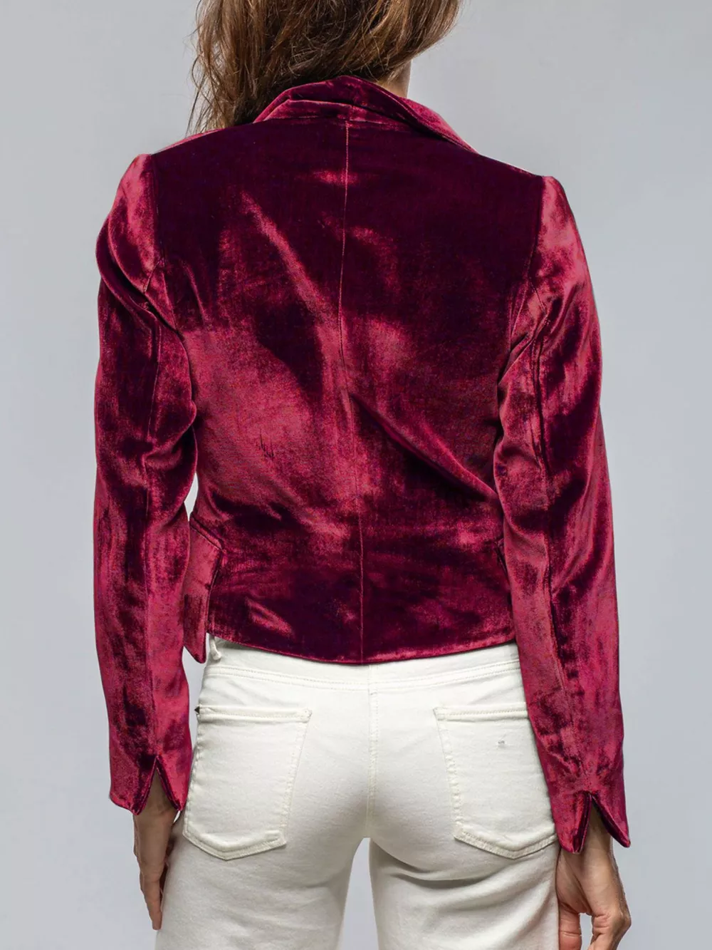 Velvet Lapel Collar One Button Blazer, image 12