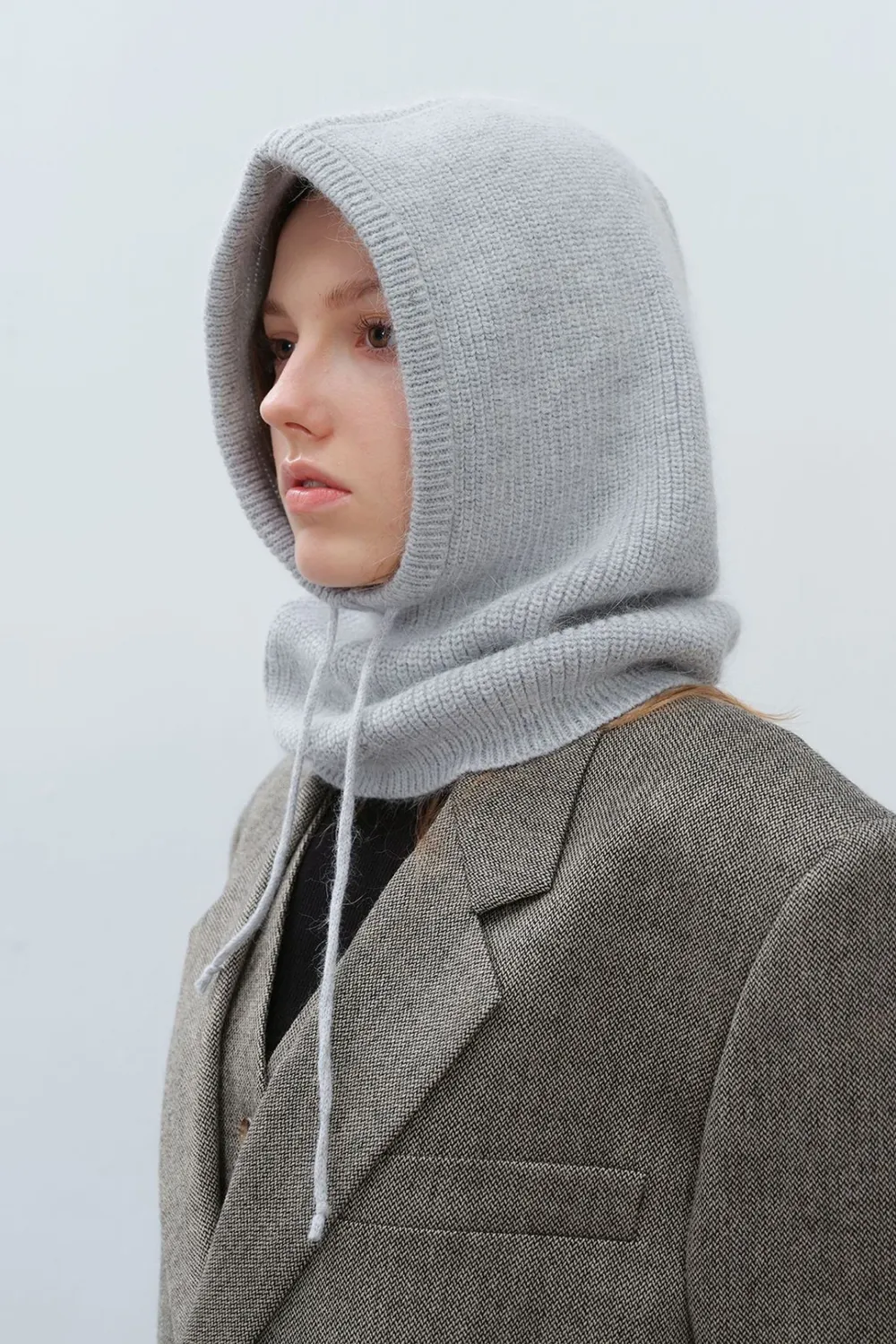Drawstring Solid Color Thermal Knit Hat, image 9