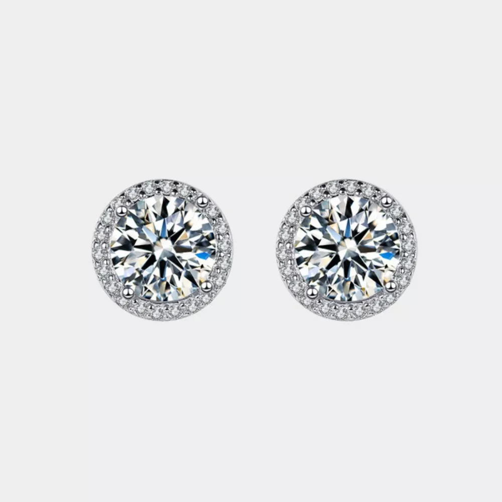 1 Carat Moissanite 925 Sterling Silver Stud Earrings, image 5