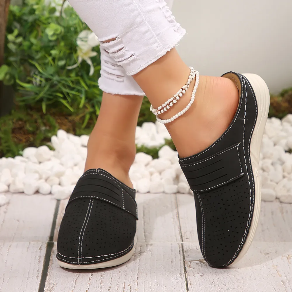 Round Toe Wedge Sandals