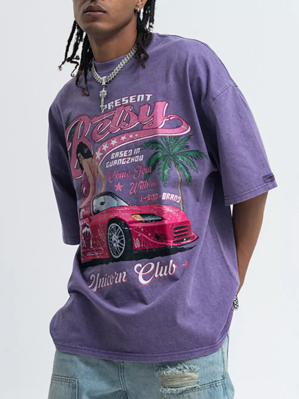 Men's Graphic Round Neck Half Sleeve T-Shirt, image 2