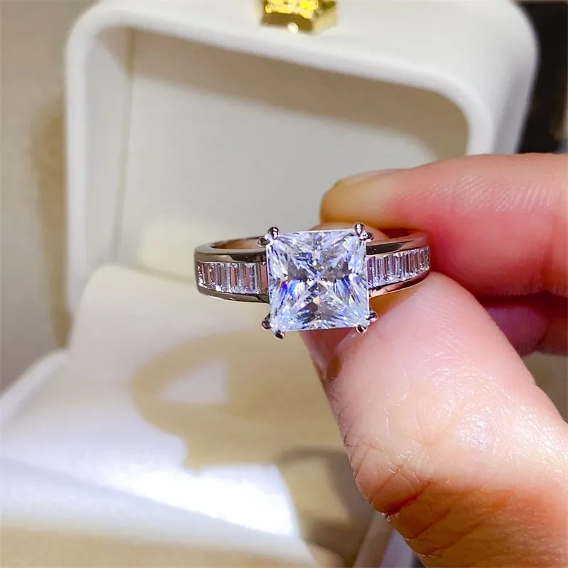 3 Carat Moissanite 925 Sterling Silver Square Shape Ring, image 5