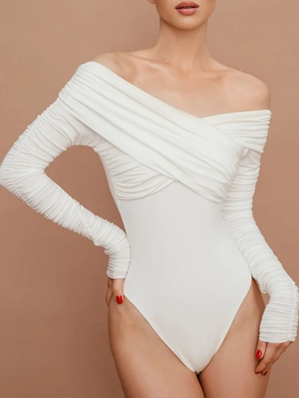 Off-Shoulder Long Sleeve Bodysuit, image 4