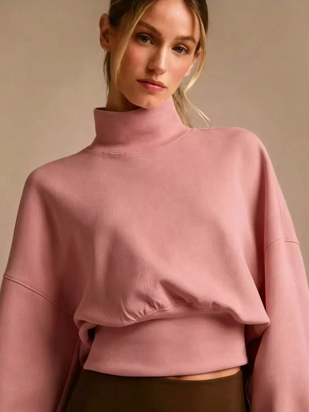 Turtleneck Dropped Shoulder Sweatshirt, image 10