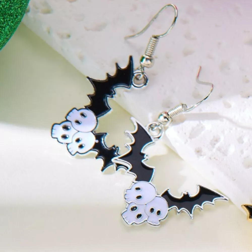 Halloween Bat Drop Earrings, image 2