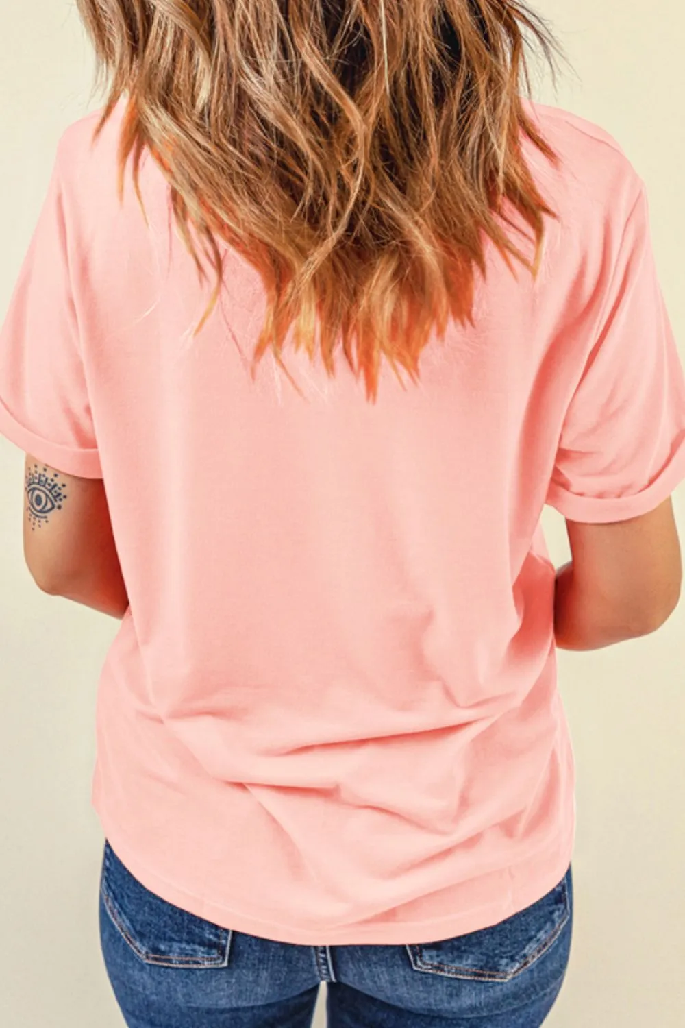 Graphic Round Neck Short Sleeve T-Shirt, image 2