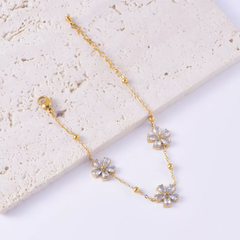 18K Gold-Plated Flower Jewelry Set, image 6