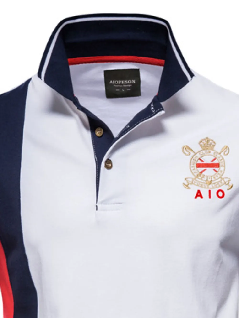 Men's Embroidered Collared Neck Striped Contrast Polo, image 7