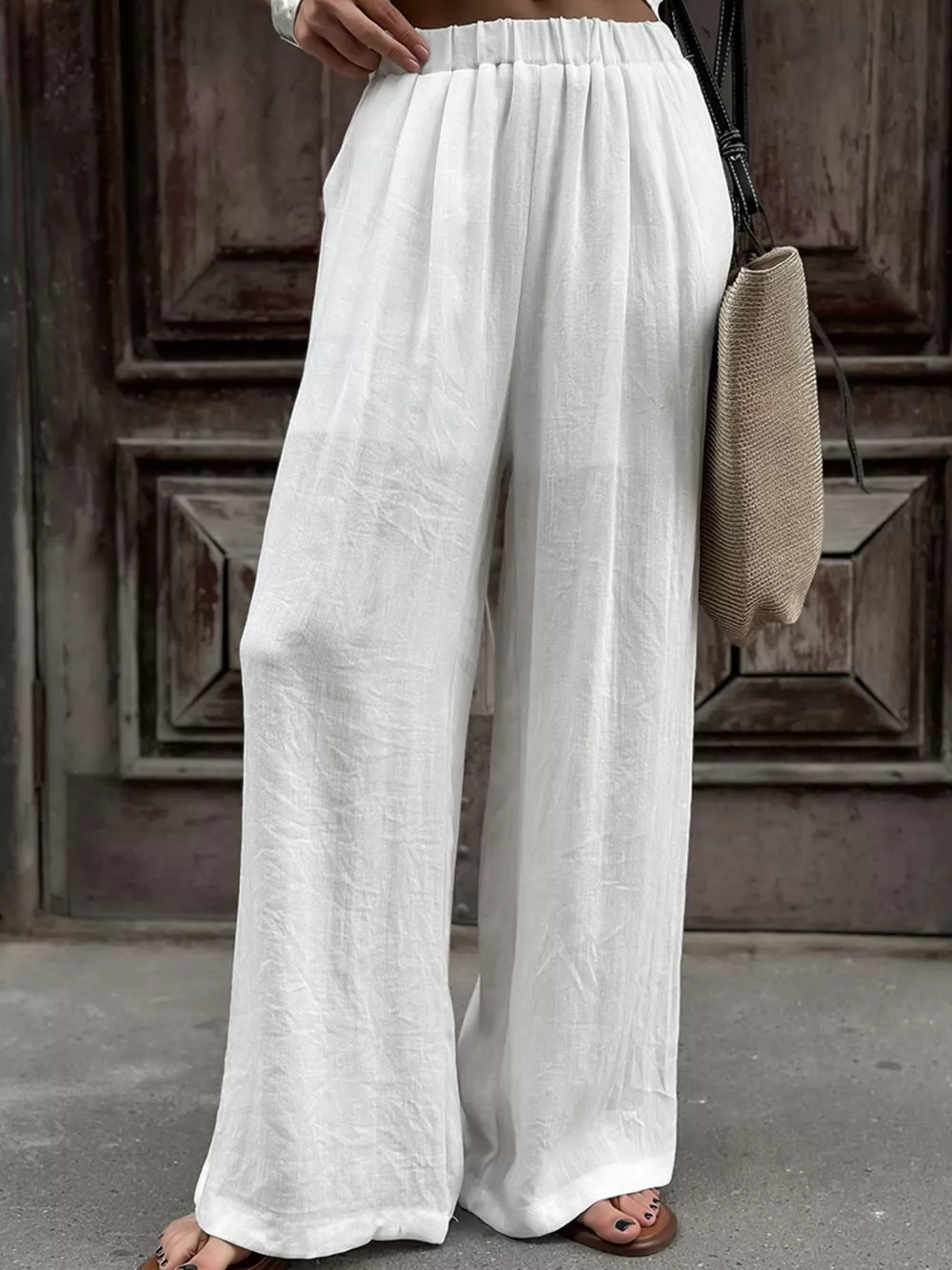 Wrap Top & Wide Leg Pants Set, image 6
