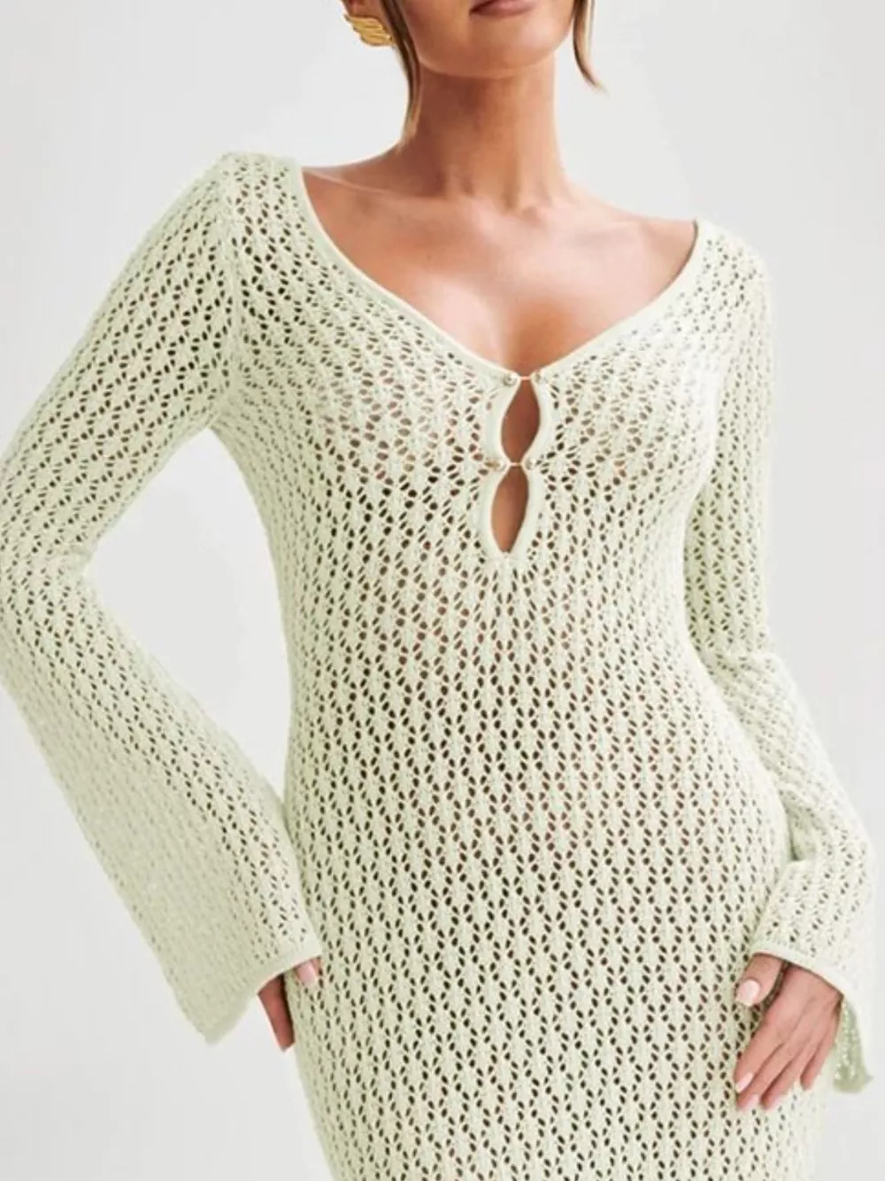 Crochet Knit Cover Up Dress, image 6
