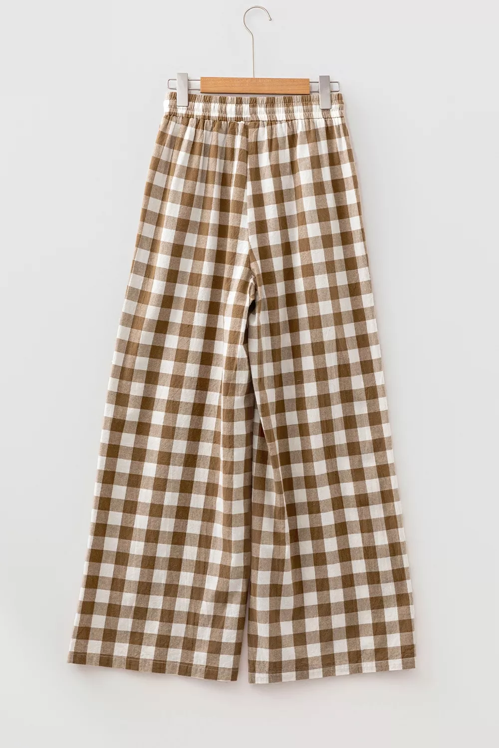 Gingham Plaid Tie Elastic Waist Shift Pants, image 6