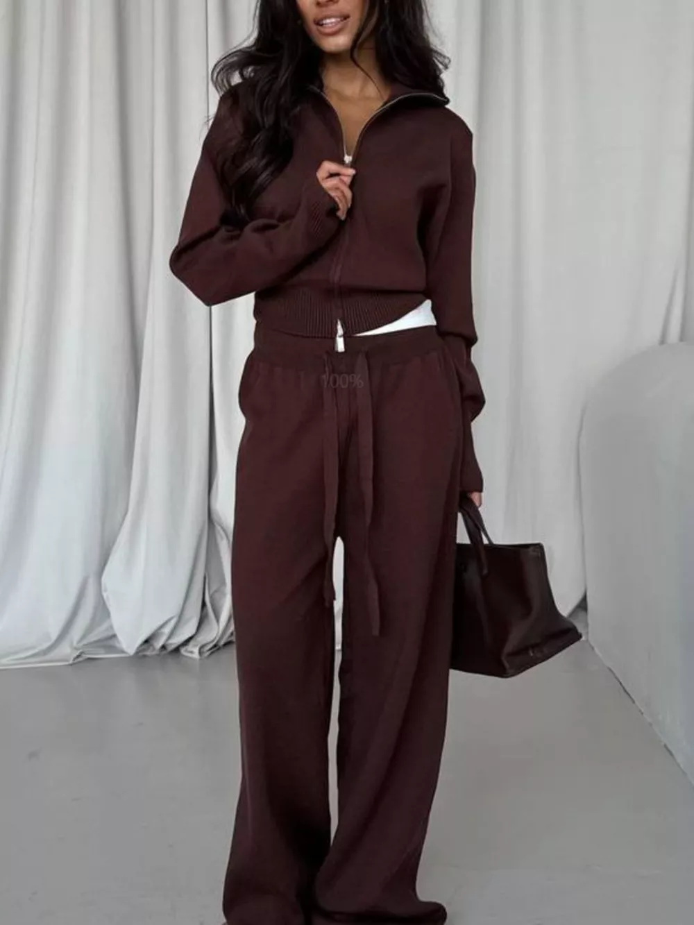 Zip-Up Outerwear and Drawstring Pants Set, image 5