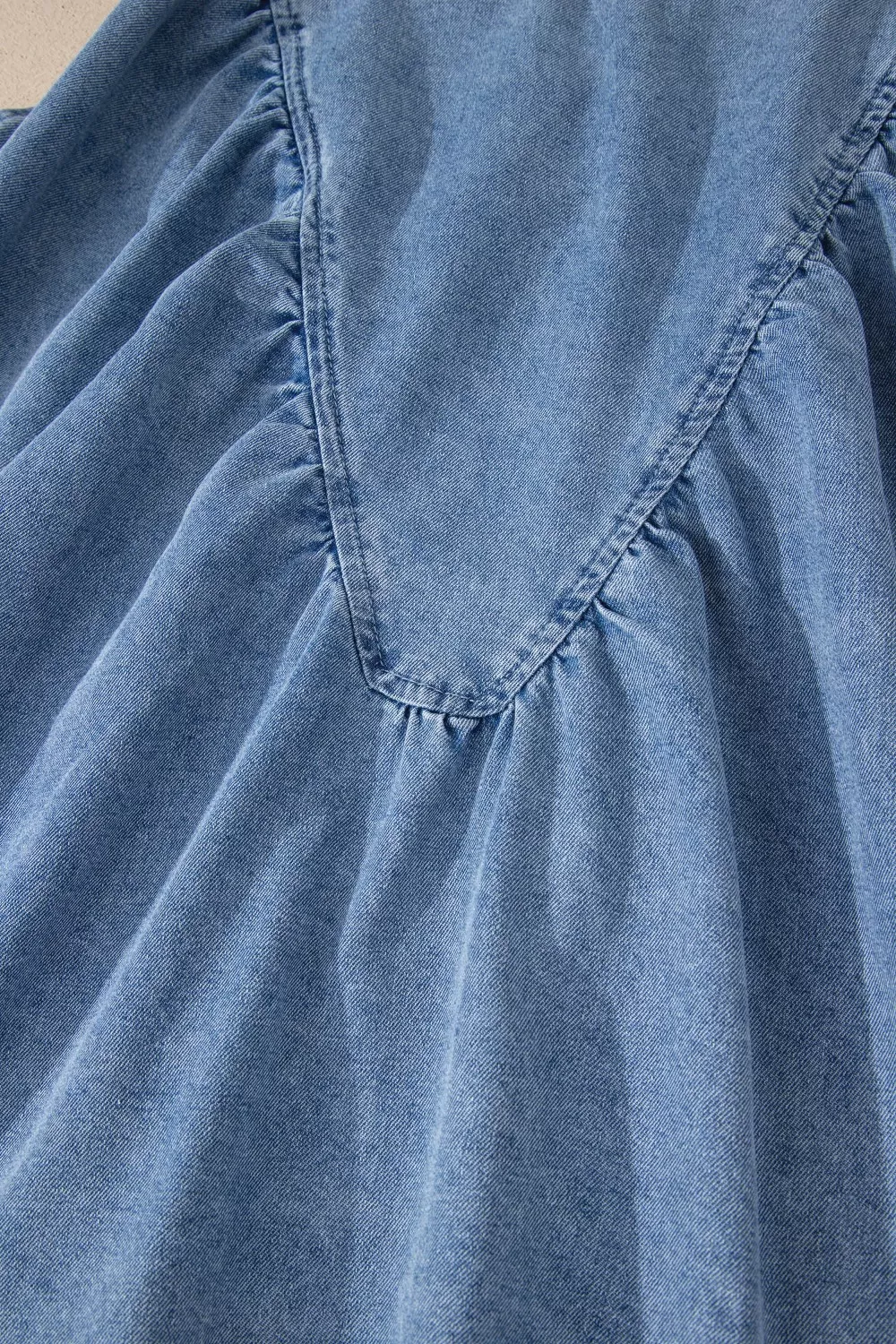 Denim Pleated Patchwork Sleeveless Top, image 9
