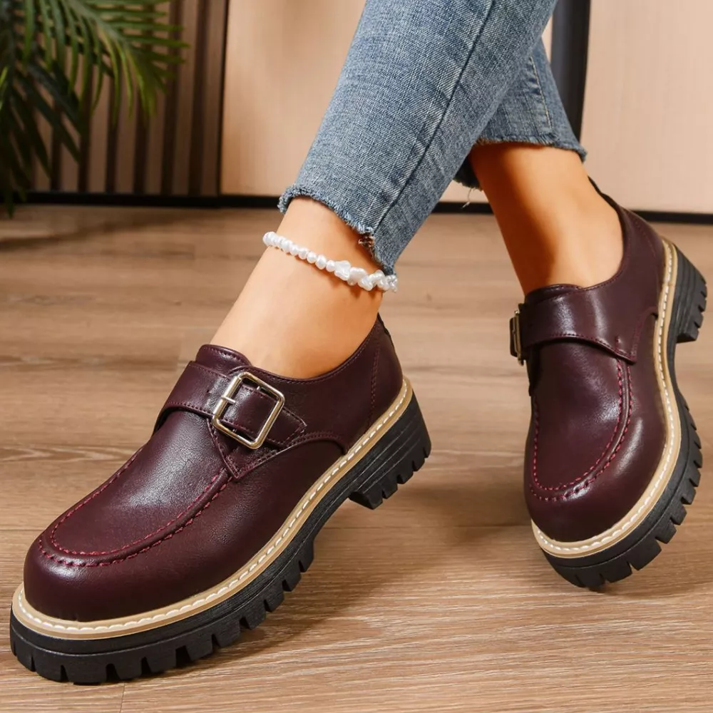 Round Toe Buckle Loafers, image 9