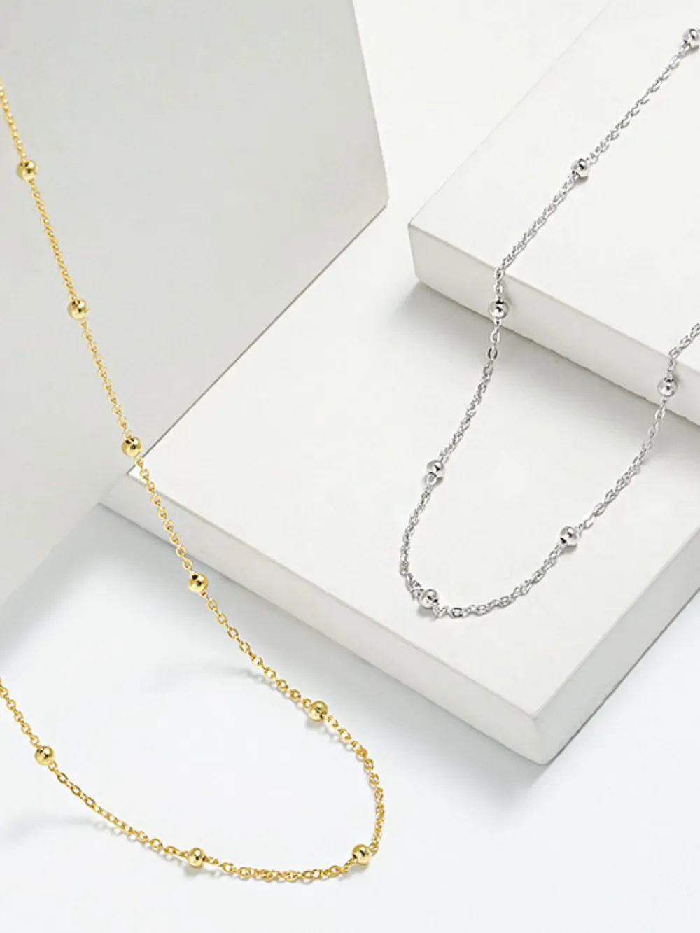 925 Sterling Silver Beaded Necklace, image 5