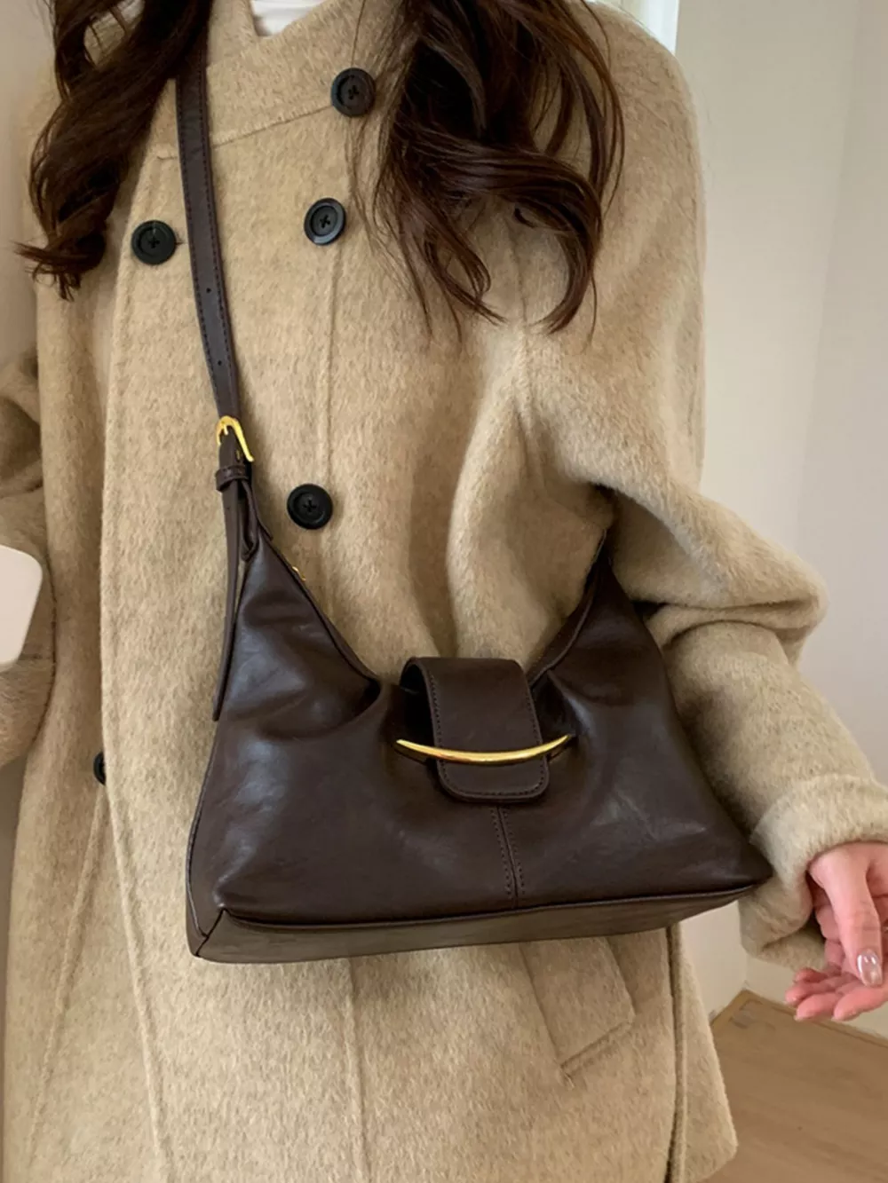 Buckle Adjustable Strap Crossbody Bag, image 6