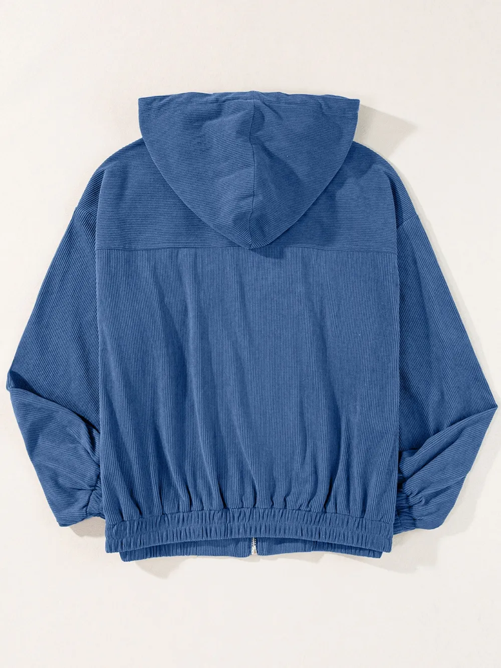 Drawstring Zip Up Long Sleeve Hooded Jacket, image 11