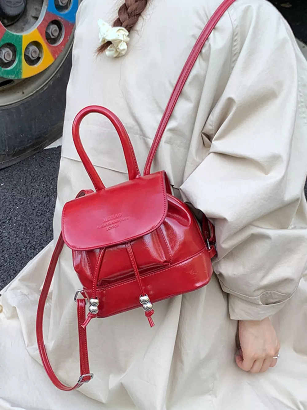PU Leather Mini Backpack Bag, image 2