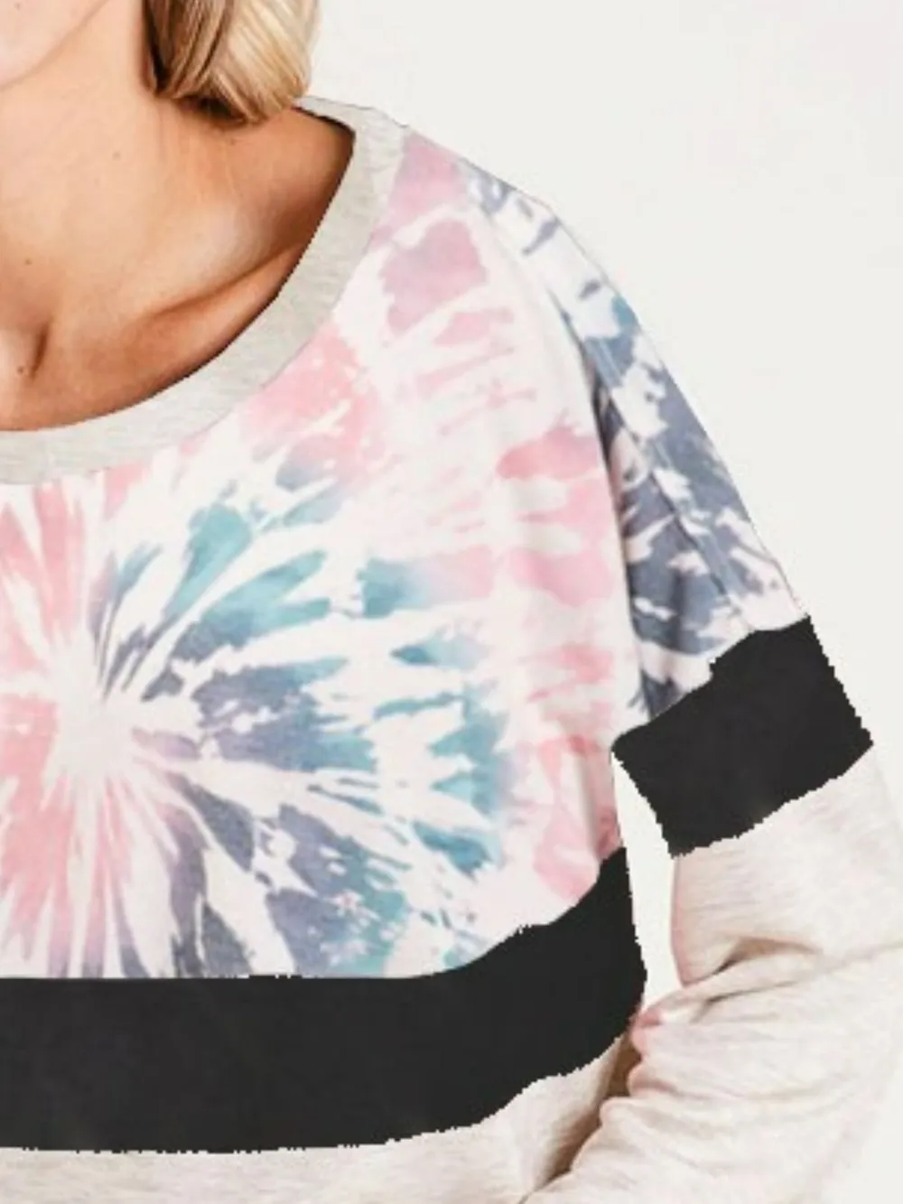 Mix And Match Color French Terry Wide Neck Top, image 3