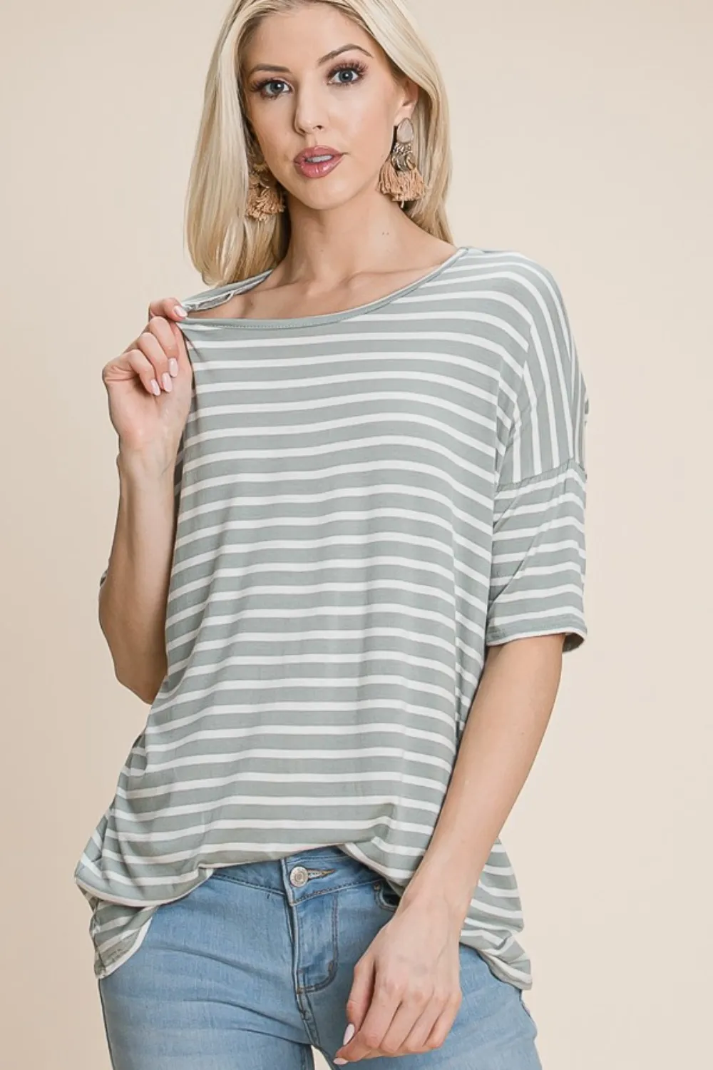 Striped Round Neck T-Shirt, image 4