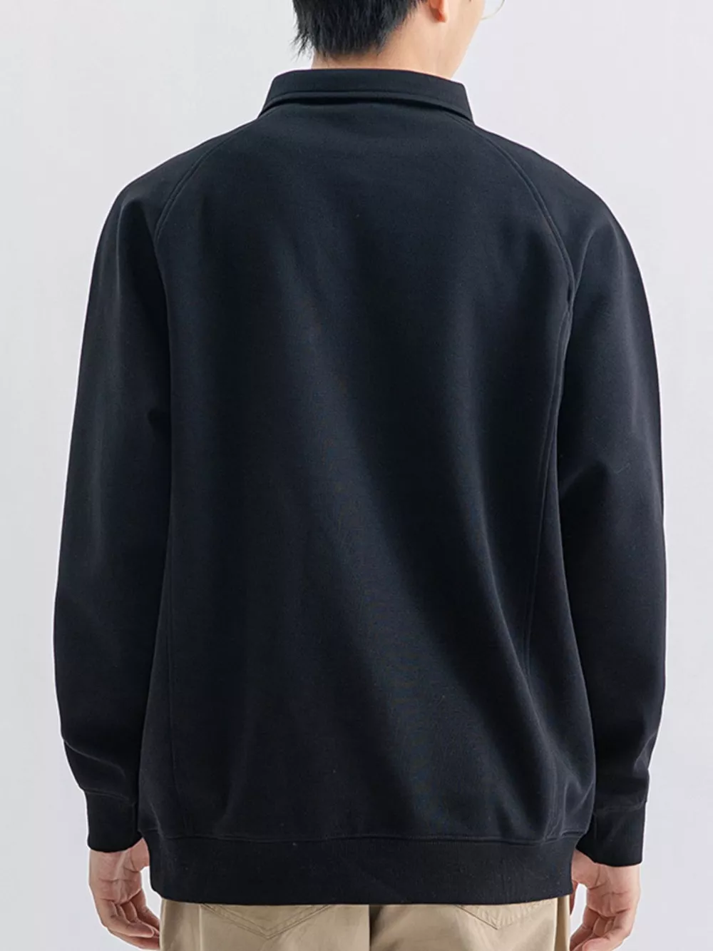 Men's Plus Size Casual Long Sleeve Polo, image 7