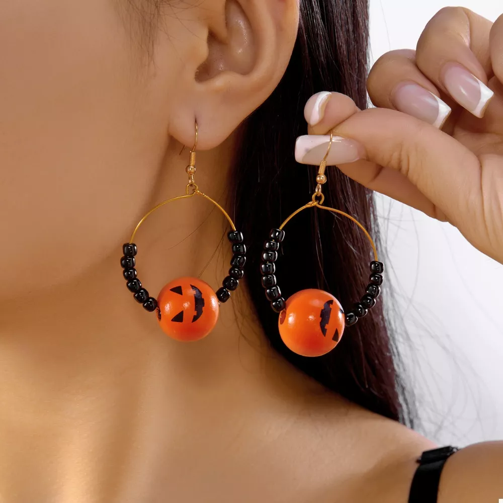 18K Gold-Plated Halloween Bead Earrings, image 7