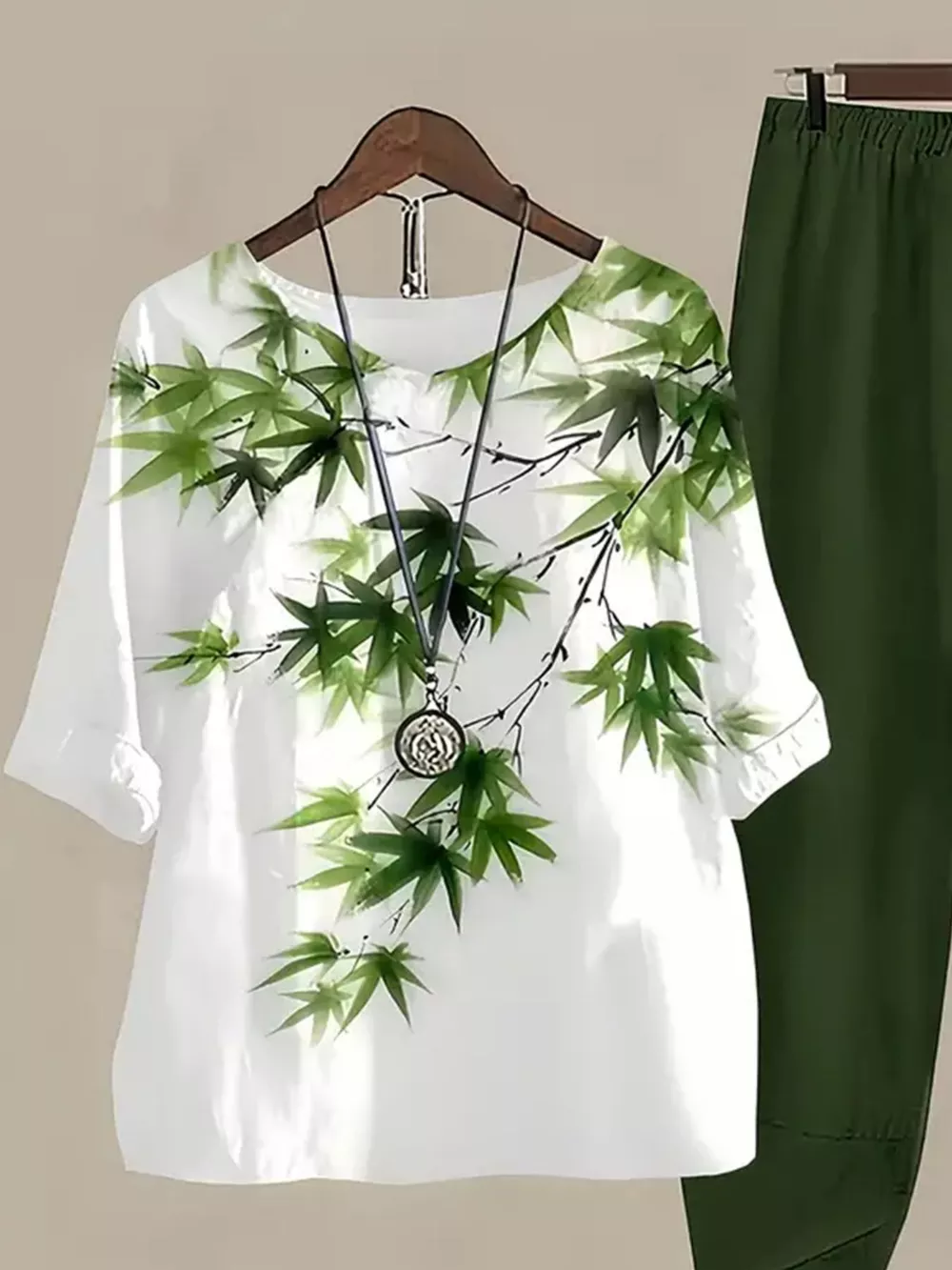 Printed Half Sleeve Top and Pants Set, image 13