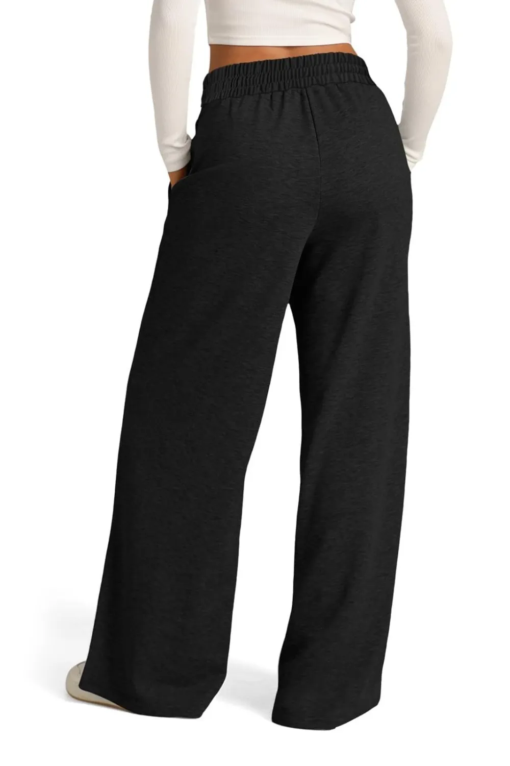 Drawstring Elastic Waist Wide Leg Pants, image 23