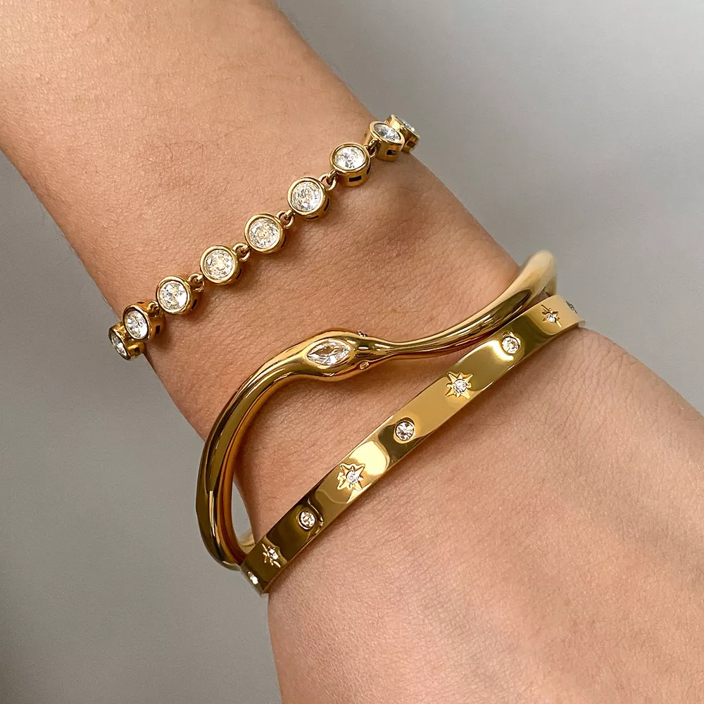 18K Gold-Plated Wave Bracelet, image 4