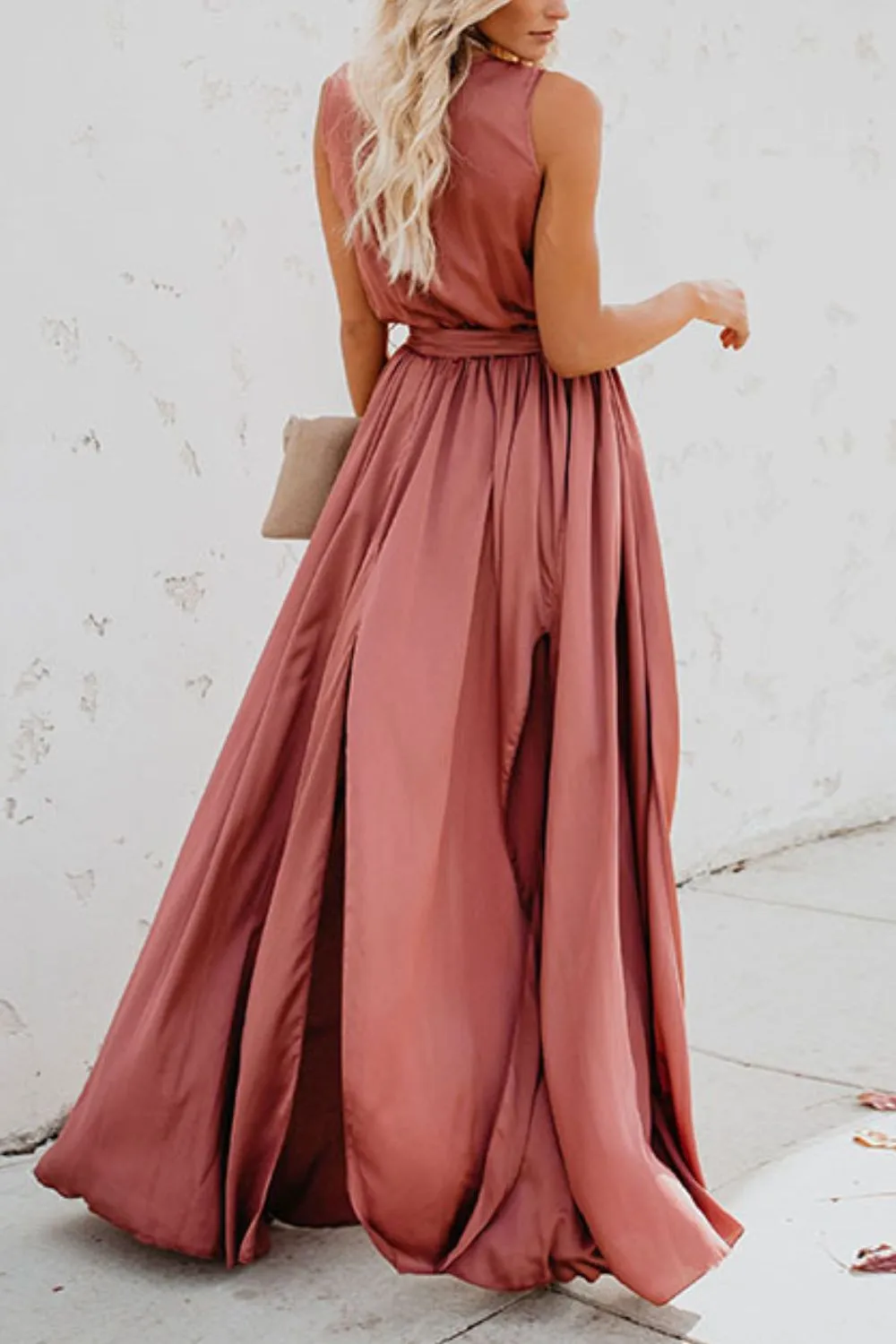 Surplice Tie Waist Maxi Dress, image 11