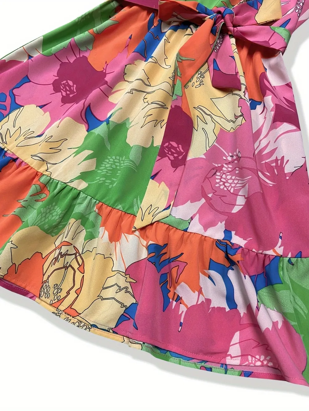 Tied Printed Mock Neck Sleeveless Dress, image 4