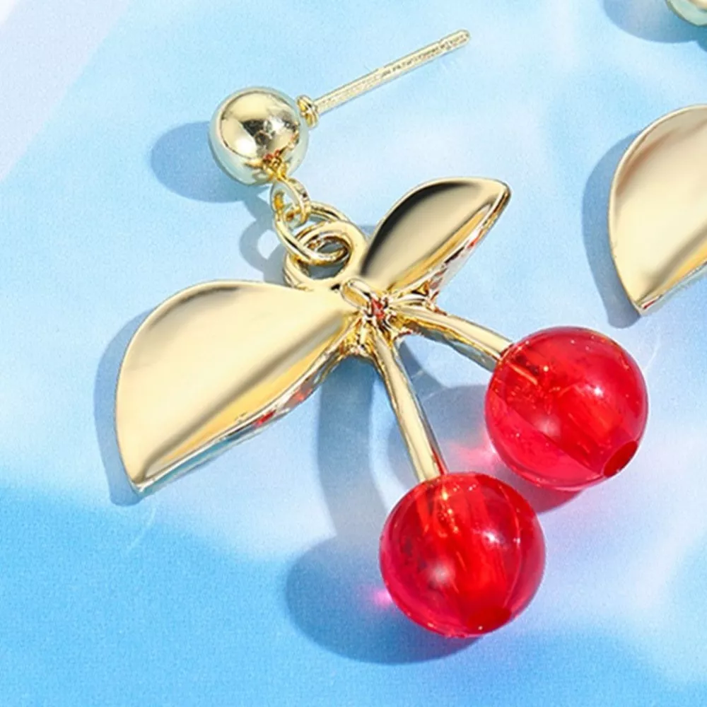 18K Gold-Plated Cherry Earrings, image 3