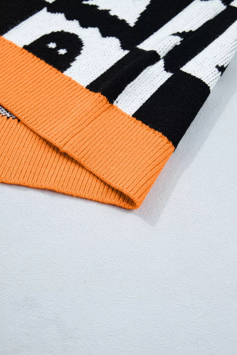 Halloween Ghost Pattern Checkerboard Sweater, image 13