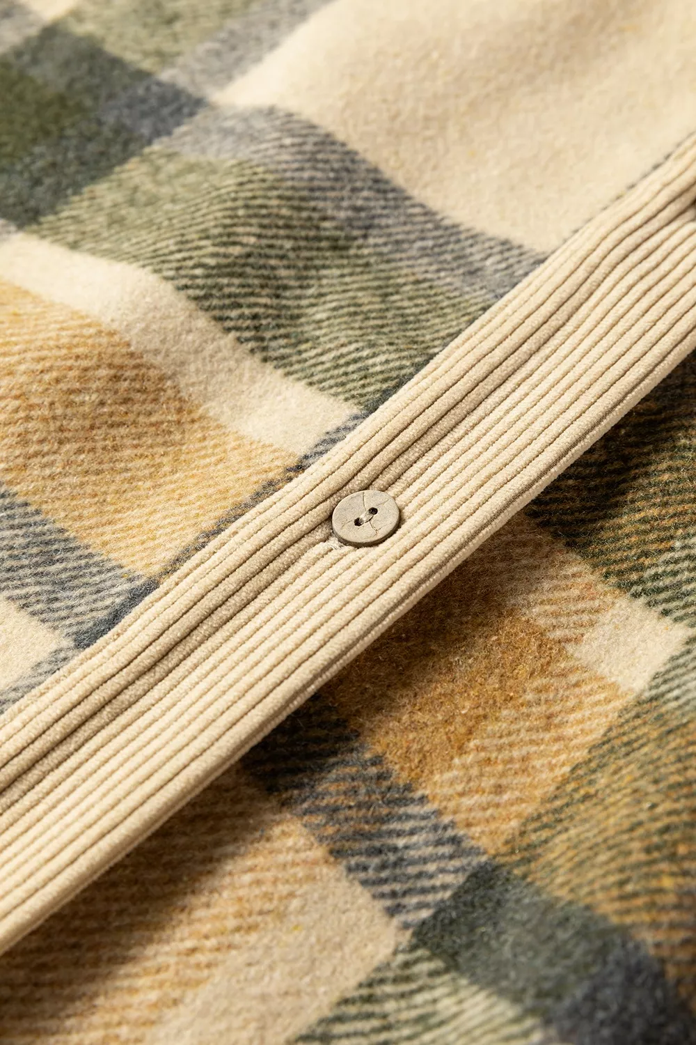 Retro Plaid Corduroy Patchwork Shacket, image 7